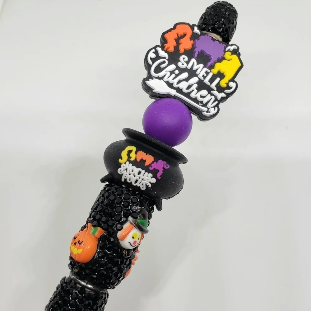Handmade Halloween Hocus Pocus Beaded Silicone Focal Bead Pen